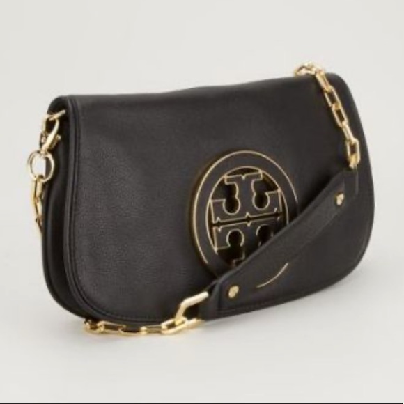 Tory Burch Handbags - Tory Burch Black Reva Crossbody Clutch Chain Bag